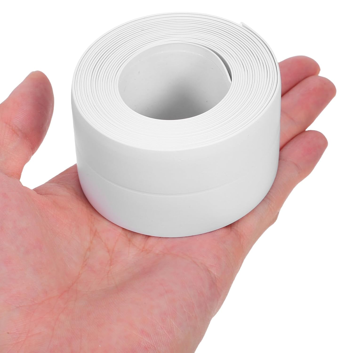 Waterproof Caulk Tape 38mm X 3.2m 5pcs Set Self-Adhesive Kitchen Sink and Bathroom Wall Seal Strip with Plastic Scraper for Shower, Toilet, and Countertop Edge Protection