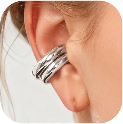 Ear Cuff Earrings for Women Gifts Trendy Stuff Chunky Ear Cuffs Non Piercing Clip On Cartilage Earrings Helix Fake Earring Jewelry Gifts