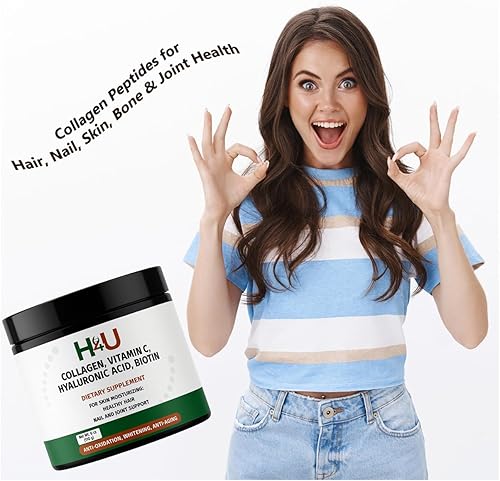 Miniatura 6 de H4U Polvo de péptidos de colágeno Plus con vitamina C y ácido hialurónico y biotina con mezcla de belleza para hidratación de la piel cabello