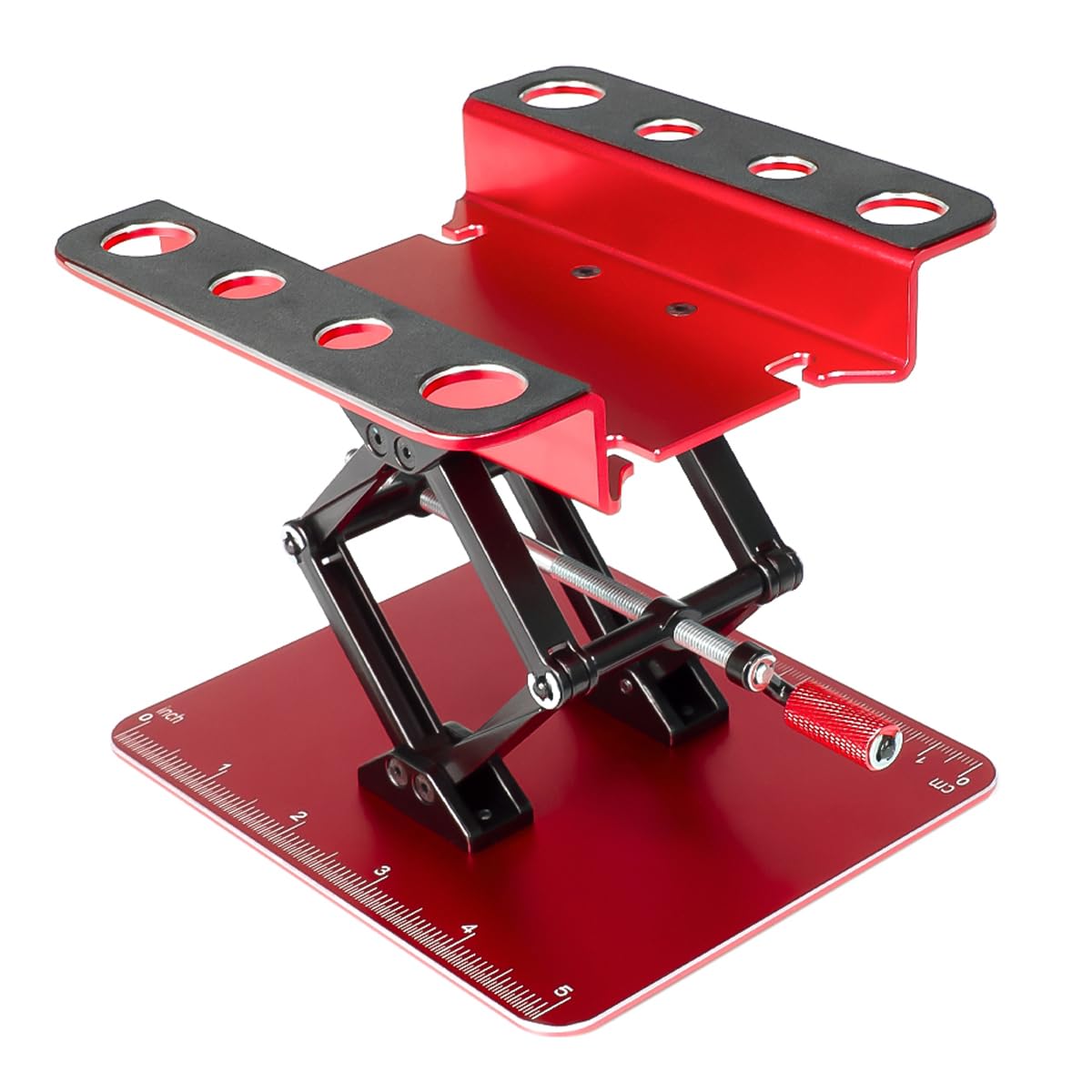 Laroal RC Car Work Stand Aluminum Alloy Lift Work Stand Repair Workstation for 1/8 1/10 Scale RC Crawler Car Truck Buggies (Red)