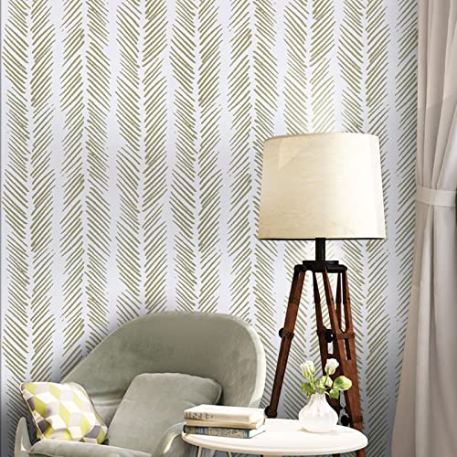 Decoroom 17.71"X394" Brown Wallpaper Stripe Peel And Stick Wallpaper Self Adhesive Wallpaper Removable Contact Paper For Shelves Drawers Cabinets Line Contact Paper Diy Wallpaper #TOP2