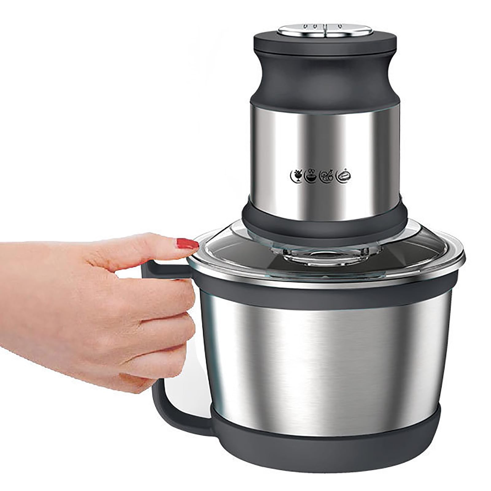 Picadora De Carne EléCtrica De 3L, 800W Procesador De Alimentos Y Licuadora, Ajustable De 2 Velocidades, con Mango/Tapa Transparente, para Carne, Verduras, Frutas, Cebollas, Ajos