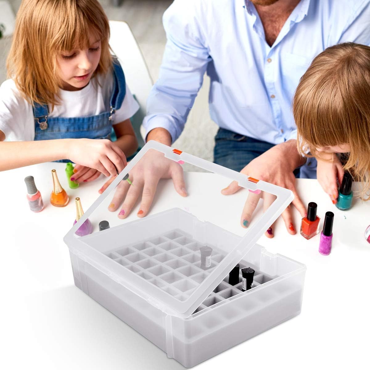 ALCYON Soporte y Organizador Universal para Esmalte de uñas Que Contiene 54 Botellas para Gellen, para Beetles, para Sally Hansen, para OPI, para Essie y Otros esmaltes de uñas (Solo una Funda)