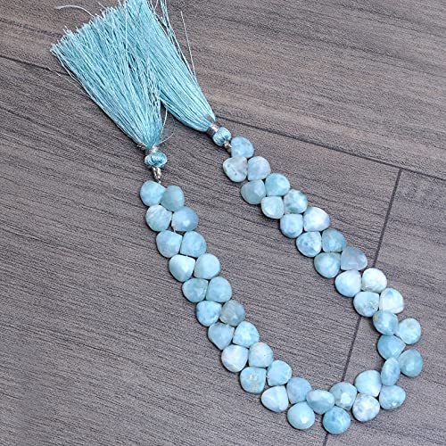 Larimar perles briolette cœur pour création de bijoux bohèmes chic