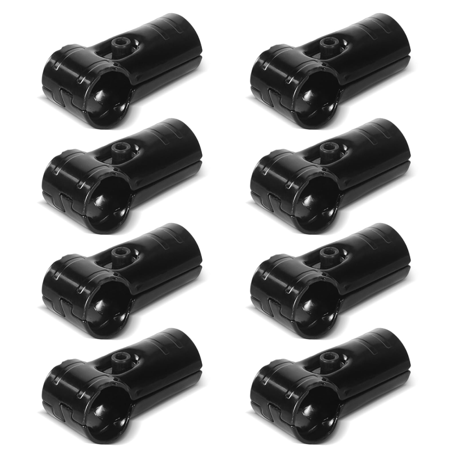 YONGDING HJ-1 イレクター メタルジョイント Φ28mm 互換品 イレクターパイプ メタルジョイント アタッチメント T字型 25mmボルトナット付き 8個セット (ブラック)