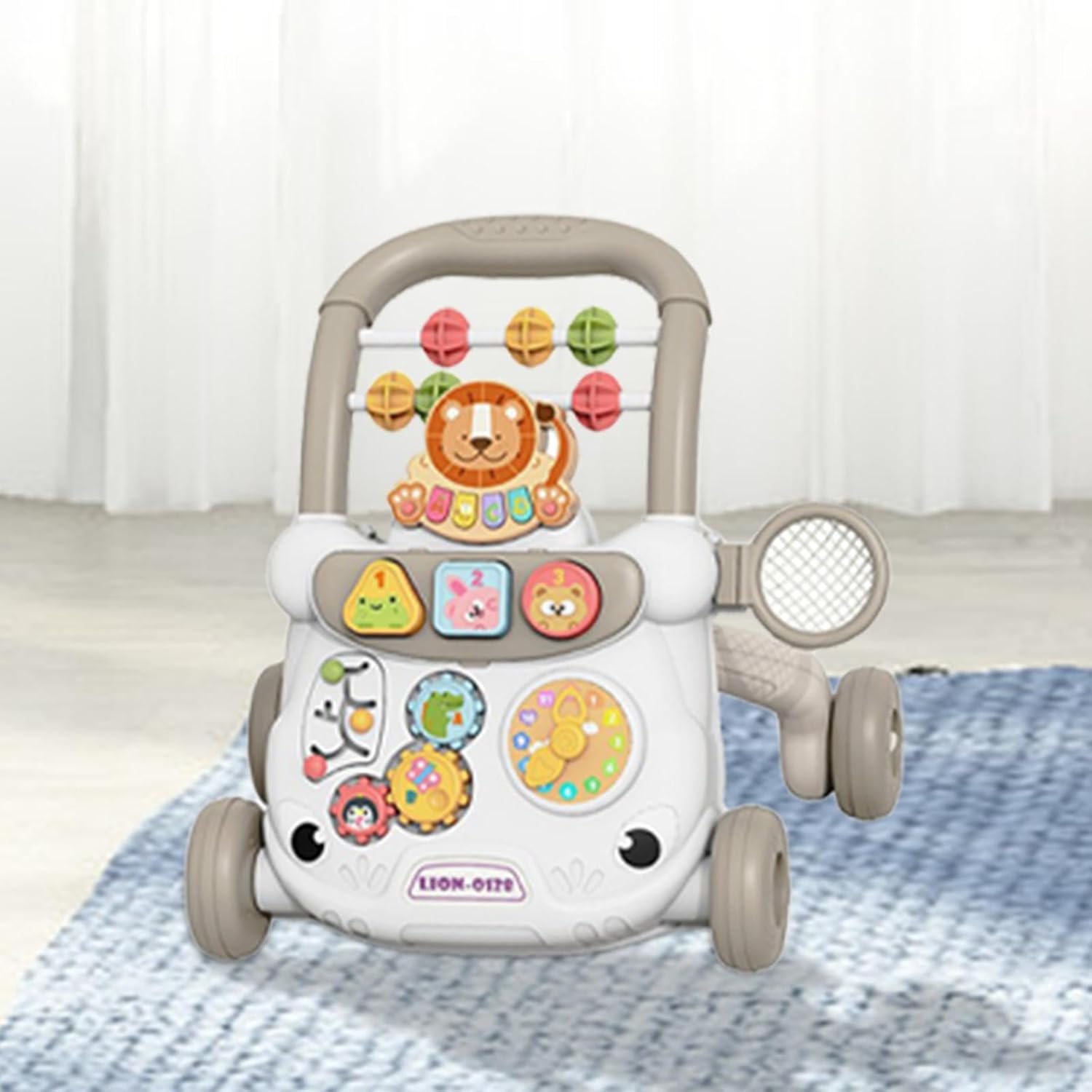Simhoa Walking Activity Panel for Infants, Educational Design Suitable for Ages 6-12 Months, Gray