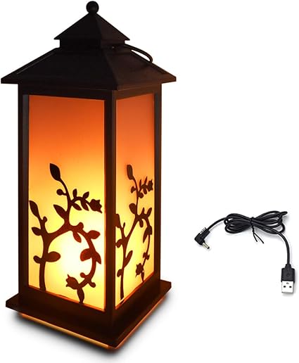 Amazon Co Jp Led ランタン Usb 充電式 卓上 吊下げ 軽量 灯り ゆらゆら揺れる 間接照明 インテリア 卓上照明 アウトドア キャンプ ガーデンライト キャンドル Ledキャンドル 植物柄 Diy 工具 ガーデン
