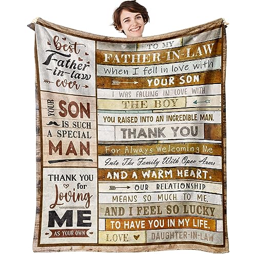 ZWERIVP Regalos para suegro, regalos de cumpleaños para suegro de nuera, regalo único de cumpleaños para suegro, regalos para suegro para cumpleaños, regalos para suegro, manta de 60 x 50 pulgadas