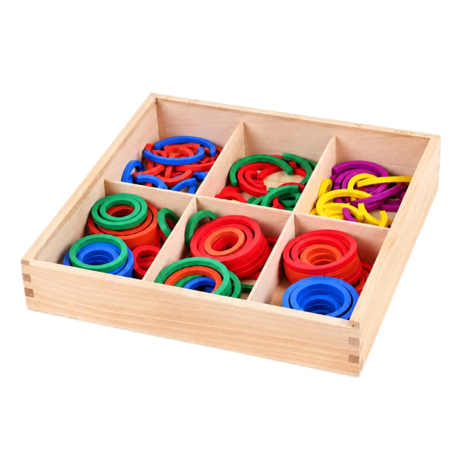 Juguete GABE9 Madera con Caja Compartimentada Educativo Juego Clasificación Figuras y Tonalidades Seguro Rompecabezas Formas Geométricas