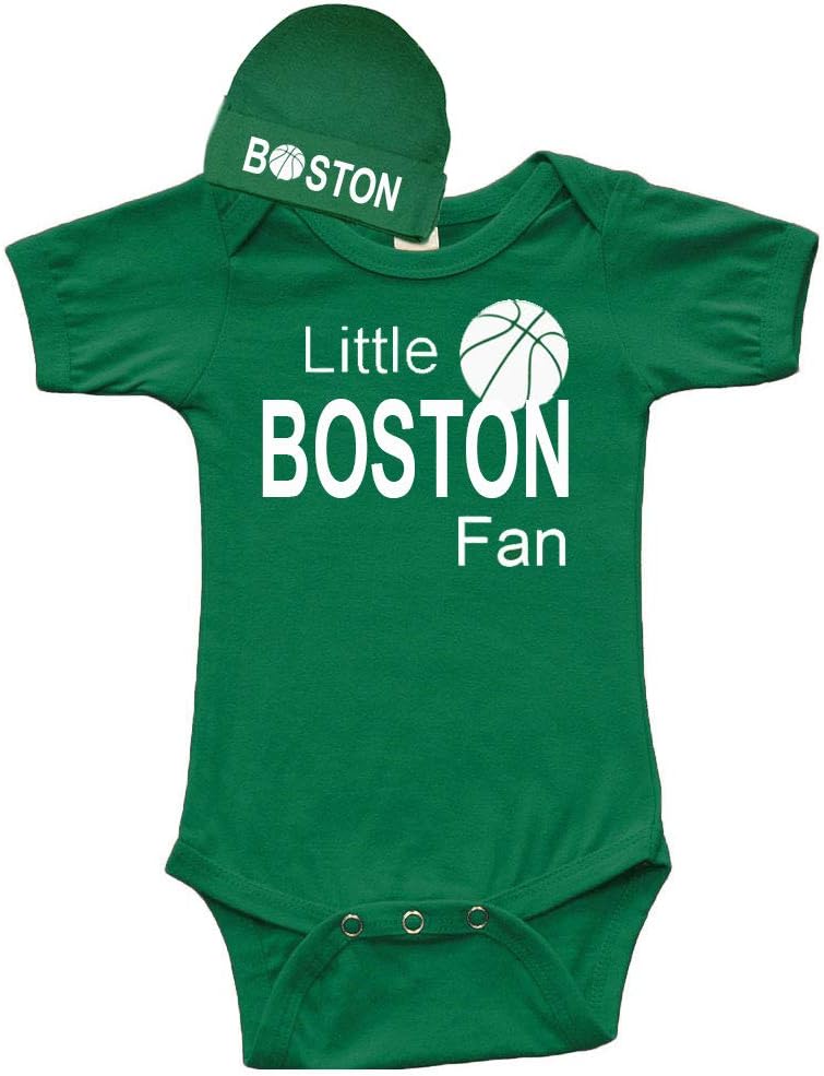PandoraTeesShort Sleeve Bodysuit & Cap Set - little Boston Fan