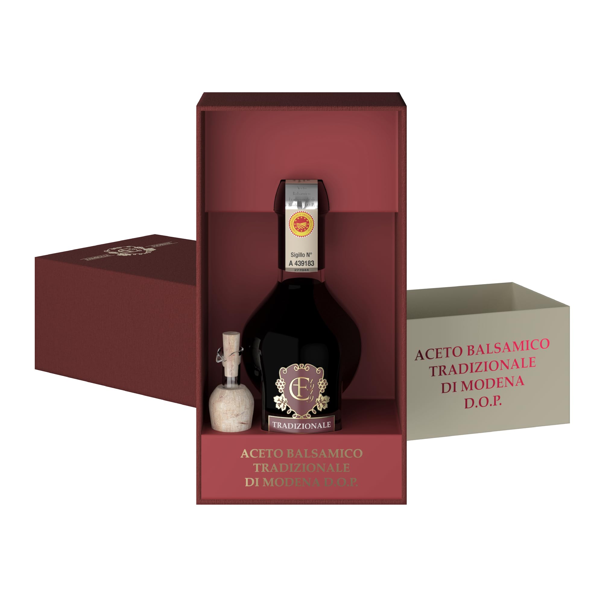 Famiglia Fiorini, Vinagre Balsámico Tradicional de Módena D.O.P. Envejecido 12 Años en Barricas de Roble, Elaborado con Uvas 100% Italianas, Ideal para Acompañar Carnes 100 ml.