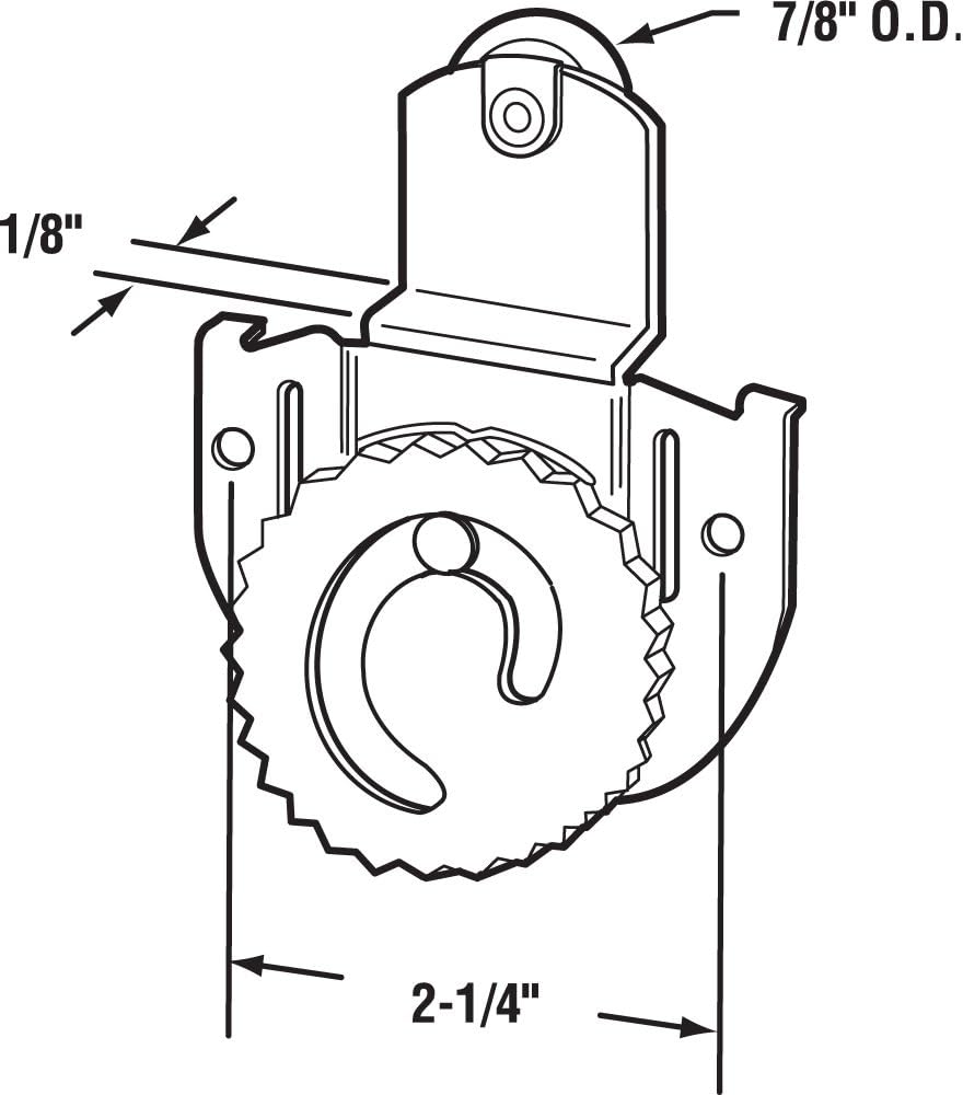 Prime-Line N 6648 Closet Door Roller, Front, 1/8 In. Offset, 7/8 In. Nylon Wheel (2 Pack)