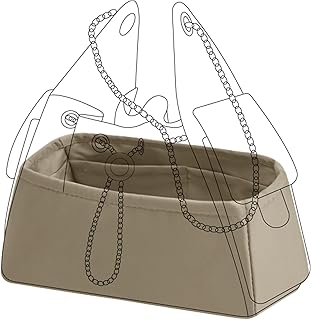 DGAZ Silk Purse Organizer Insert Fits Chanel 25 Handbags,Silky Smooth Bag Organizer,Luxury Handbag & Tote Shaper(Gris Tourterelle,Small)