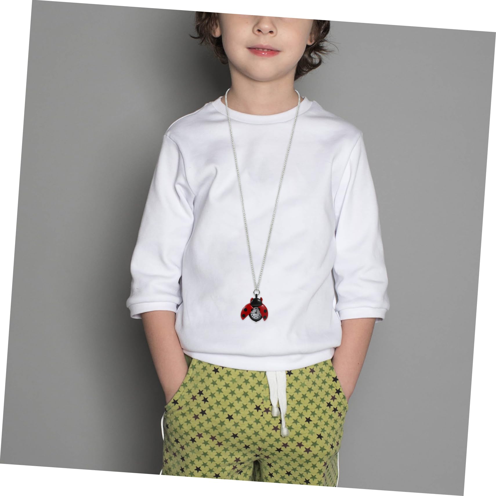 VALICLUD Reloj de bolsillo con cadena, reloj de bolsillo vintage para niña, reloj de bolsillo, reloj de bolsillo retro de mariquita, reloj de bolsillo colgante, reloj de bolsillo para hombre y niño