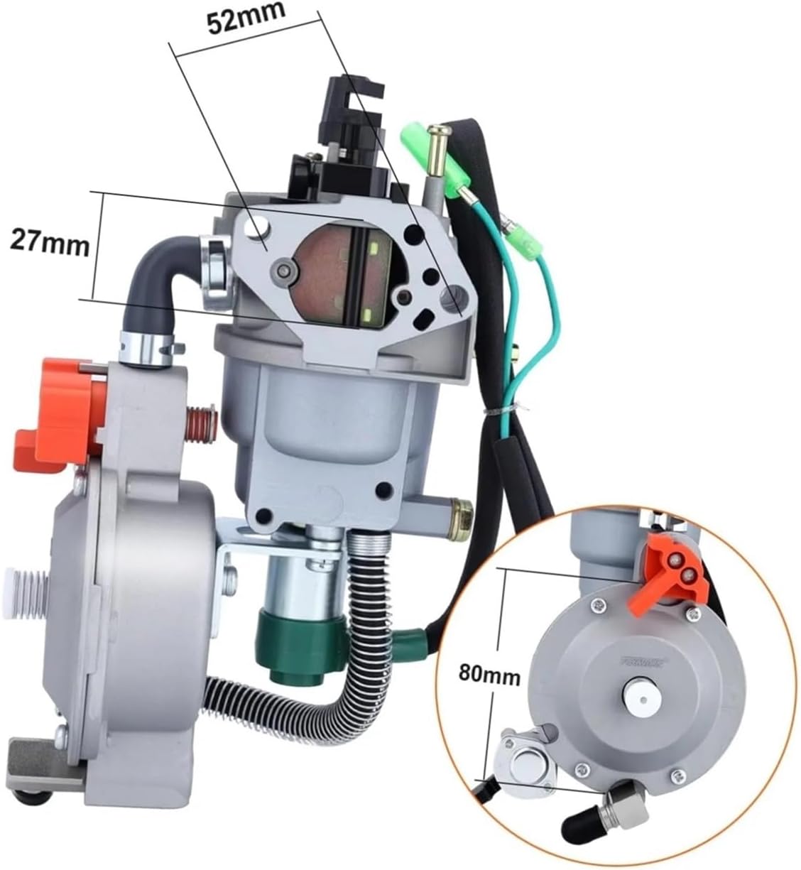GX390 188F Generator Dual Fit For Carburetor LPG CNG Conversion Kit 4.5 .5KW Manual Choke