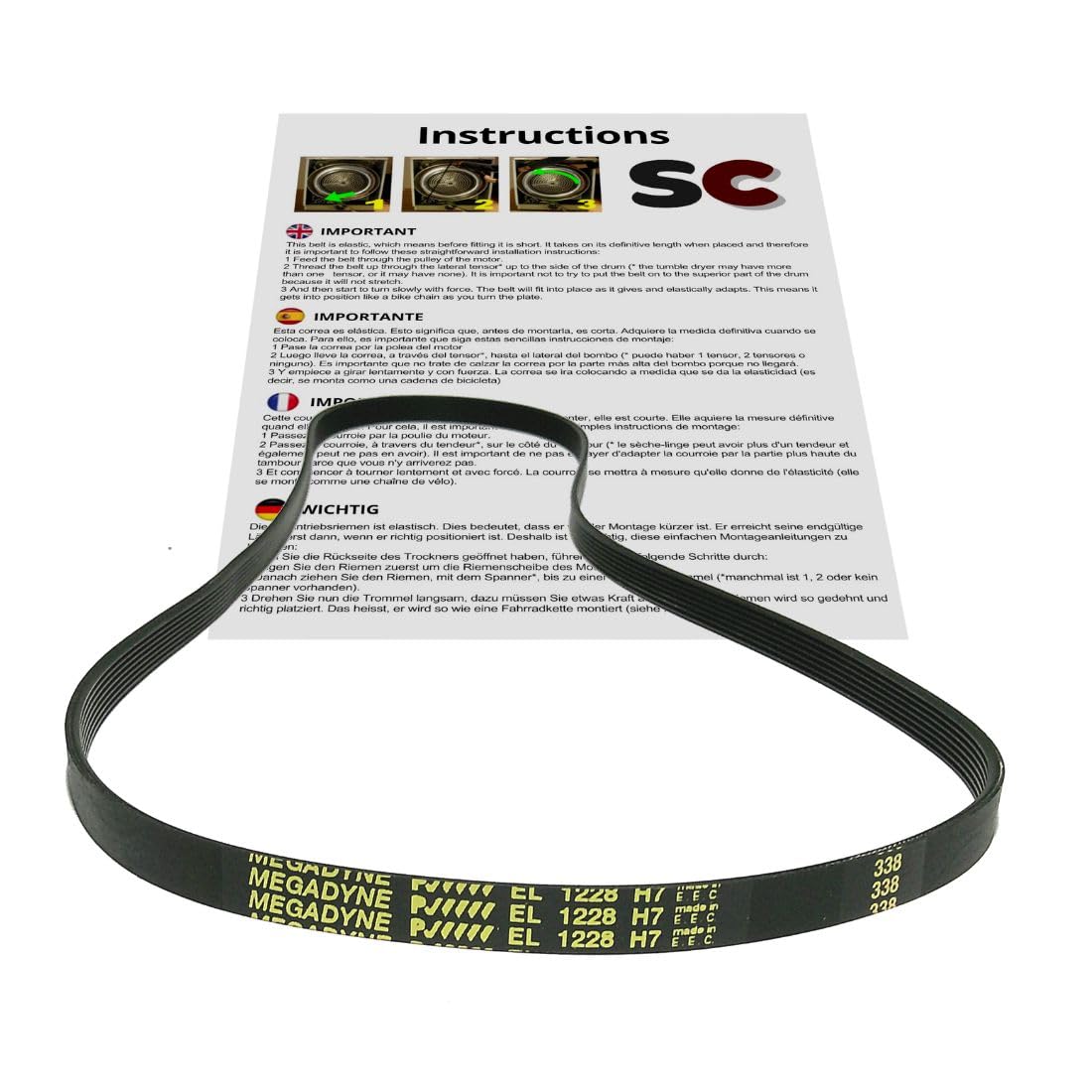 SC Solocorreas - EL 1228 H7 washing machine belt