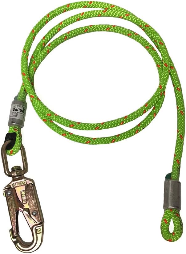 Rope Logic 1/2" x 12' Wire Core Swivel Snap Flipline Green