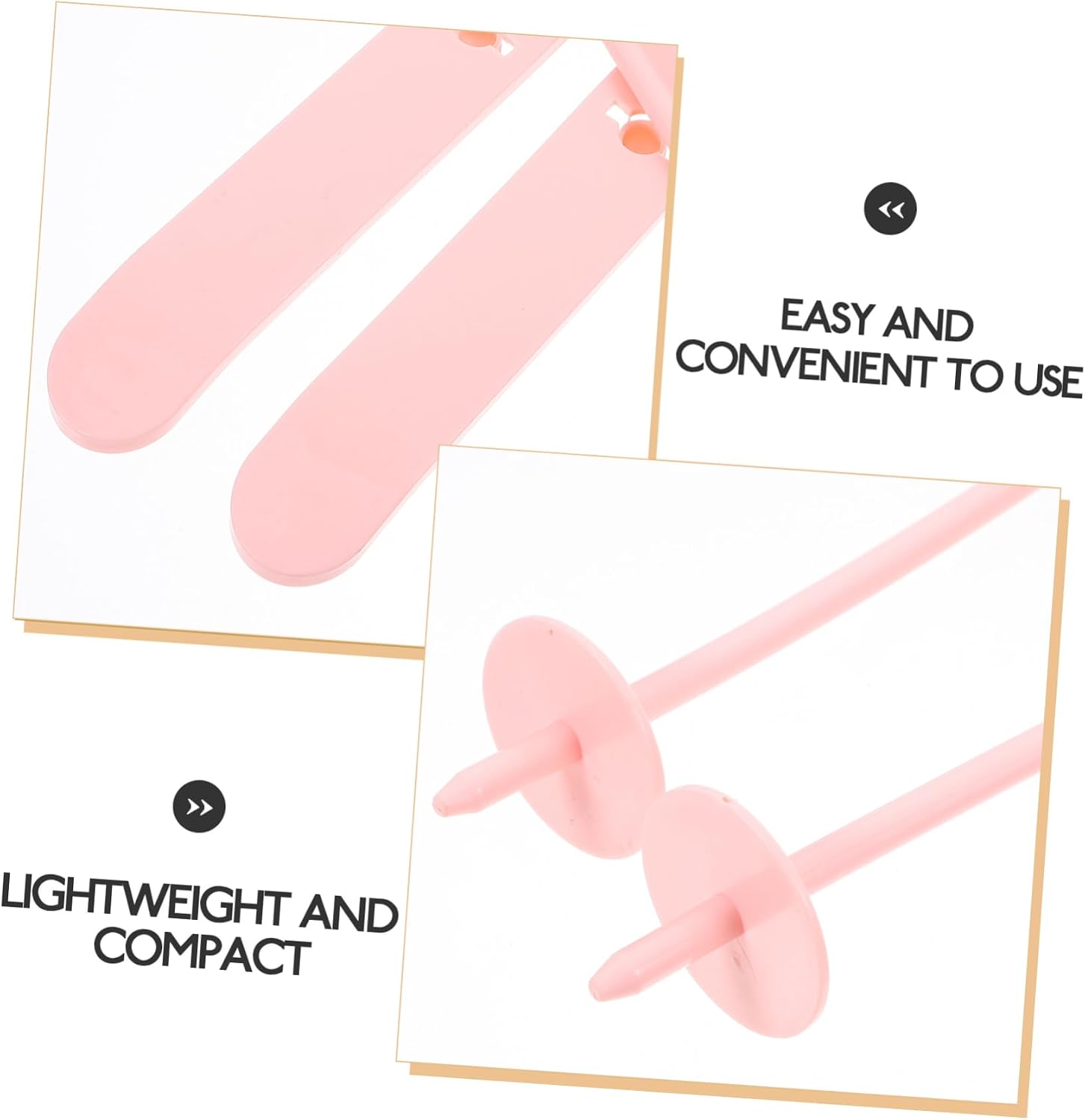 Christmas Sleigh Ski Board Ornament, Pink Plastic Set, Xmas Decor