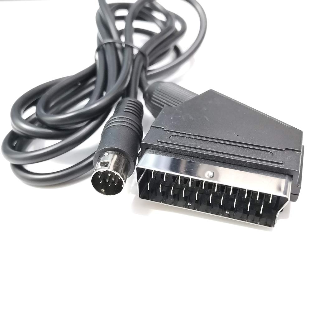 SHOTAY Câble, câble Adaptateur OFC Péritel RVB/RGBS 1,8 m pour Console de Jeu Sega MD2 Câble péritel RVB 9 Broches V Pin/C Pin Noir