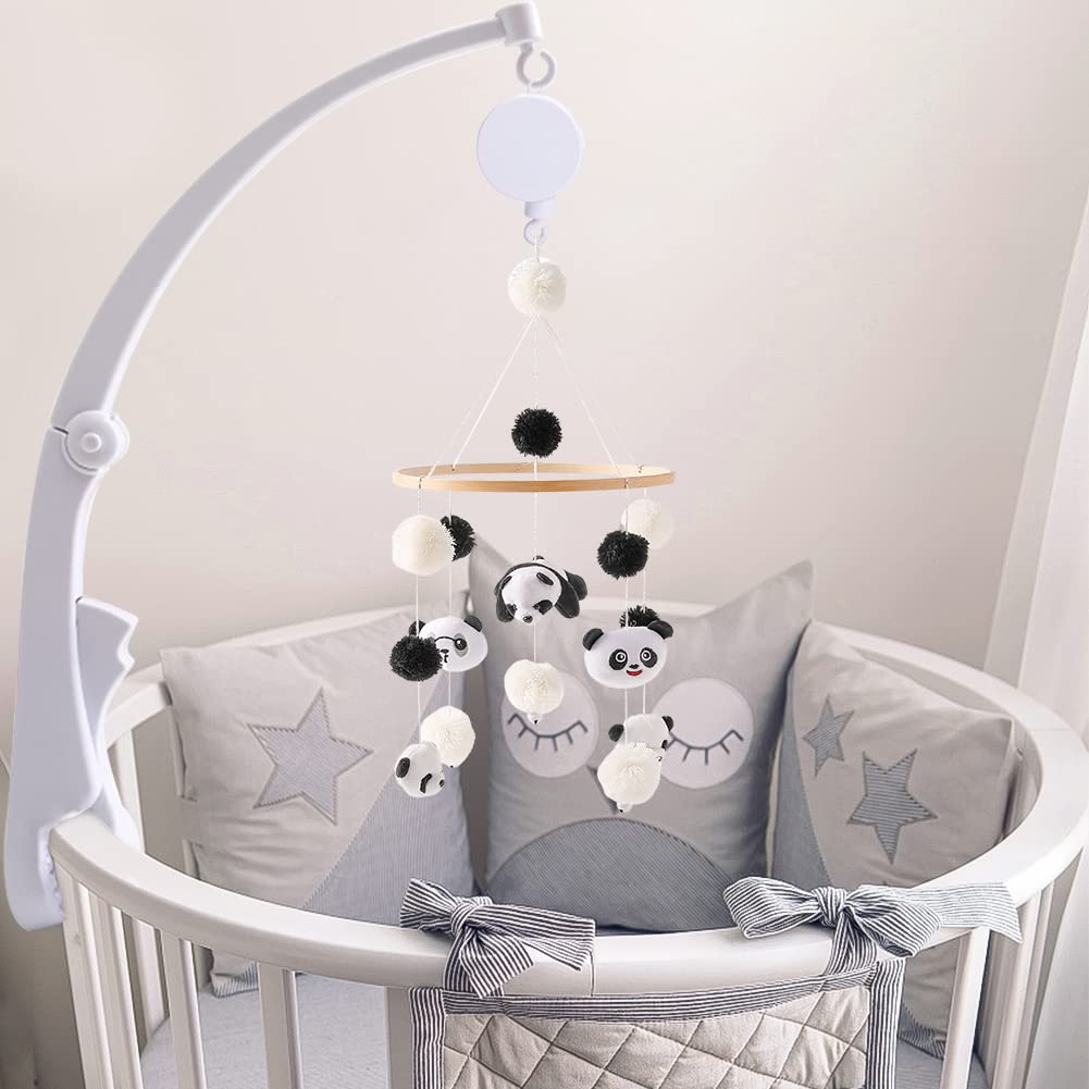 Mobile Lit Bébé Mouton avec Support Mobile Bébé Réglable et Boîte à Musique, Mobile Bébé Bois, Mobile Musical Lit Bébé, Carillon de Vent Suspendu pour Lit Bébé, Cadeau Bébé Nouveau-né (Beige)
