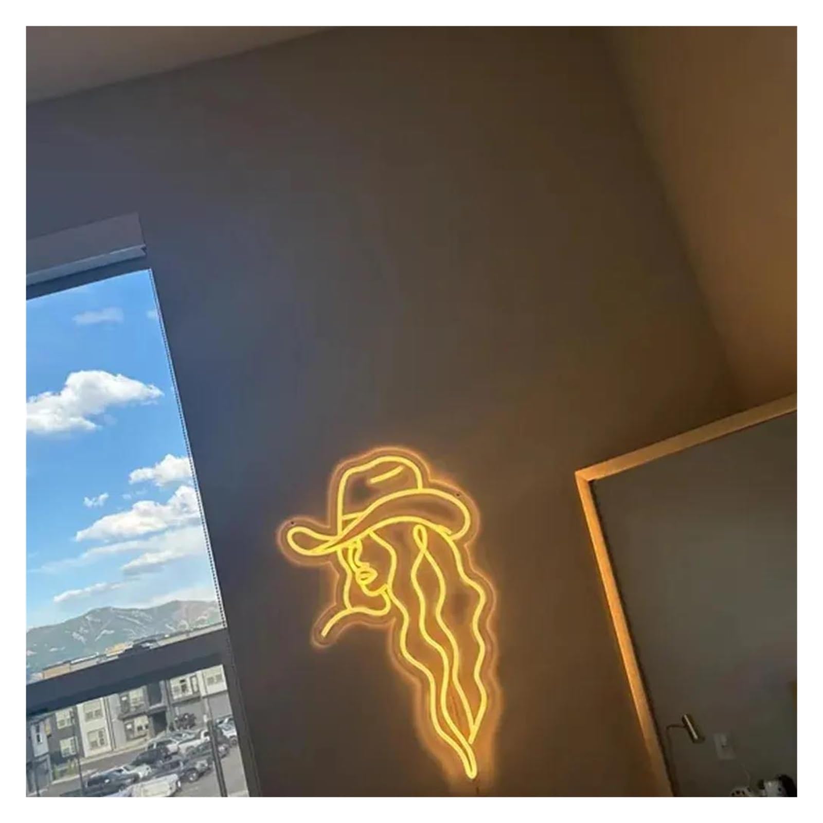 LEMST Signs Lamp Cowgirl Neon Sign Cowgirl Light Decor Wall Decor Living Room Bedroom Decor Bar 40x23cm(Orange)
