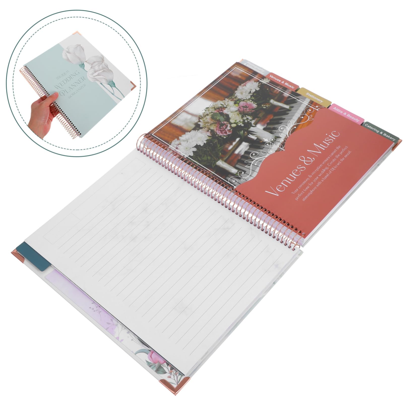 Hochzeitsplanerbuch mit Budgetplanung und Checkliste Planungsbuch aus Papier für Verlobung und Hochzeit Notizbuch Design