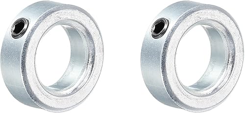 Miniatura 9 de MECCANIXITY Collar de eje de 1-38 pulgadas de diámetro de acero al carbono chapado en zinc, juego de collares de sujeción estilo tornillo, tono