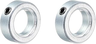 MECCANIXITY Shaft Collar 5/8" Bore Zinc Plated Carbon Steel Set Screw Style Clamping Collars Silver Tone 2 Pack