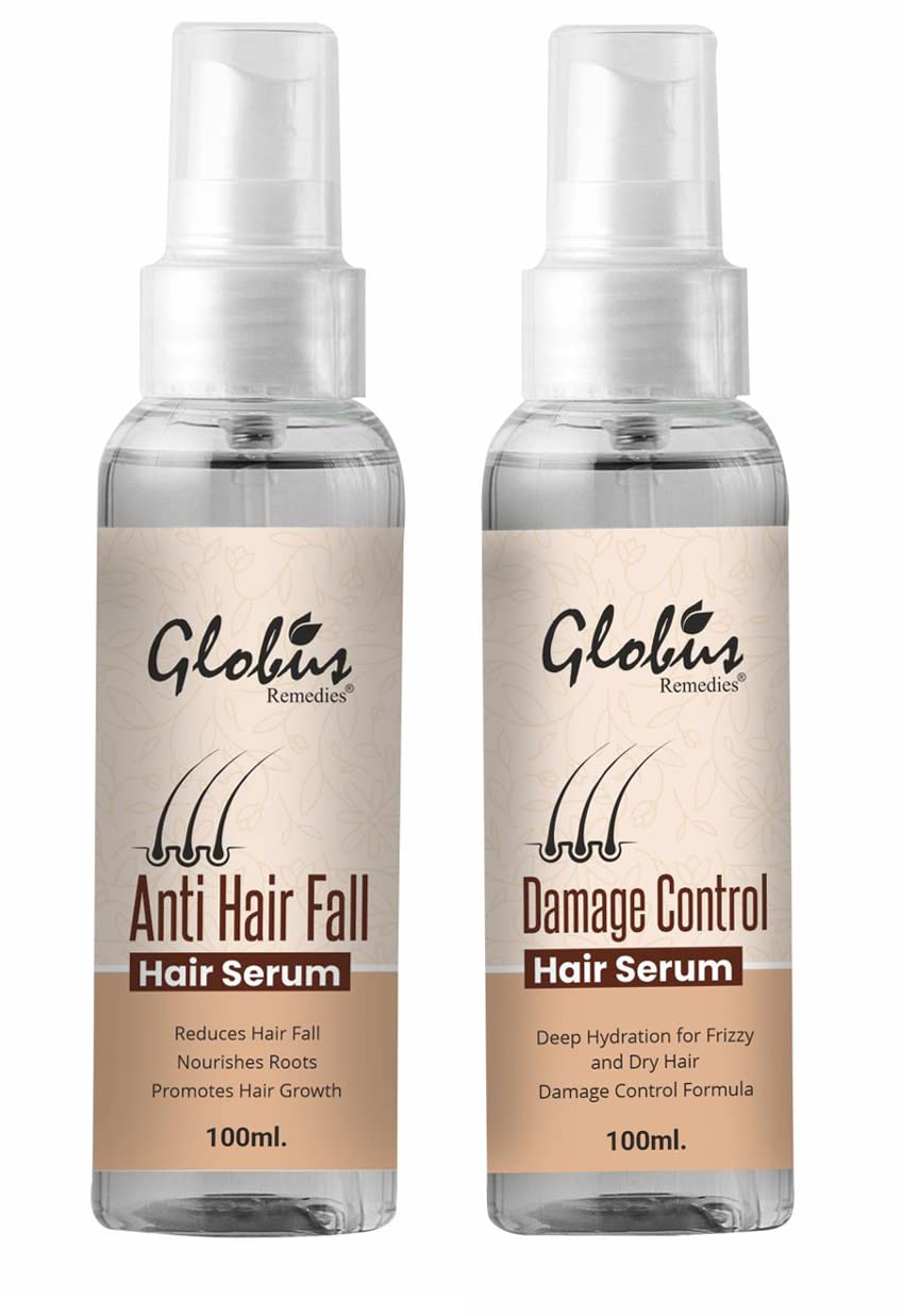Globus Remedies Anti Hair Fall and Damage Control Hair Serum Combo for Both Men & Women