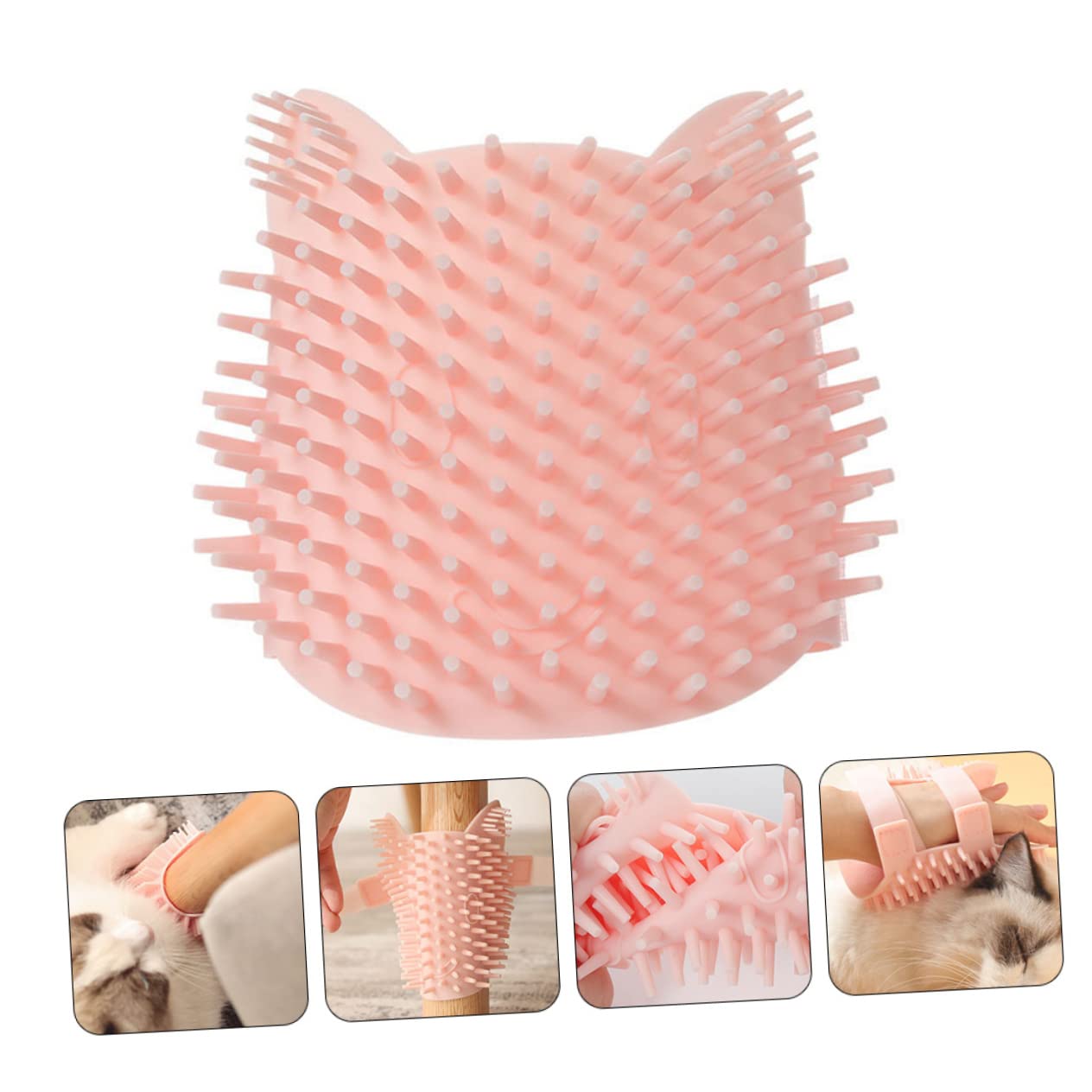 Beaupretty 3piezas Cepillo De Silicona Para Gatos Cepillo De Masaje y Auto-cepillado Para Esquinas Accesorio De Cuidado Para Mascotas Fácil Instalación Paredes y Muebles Para Higiene y
