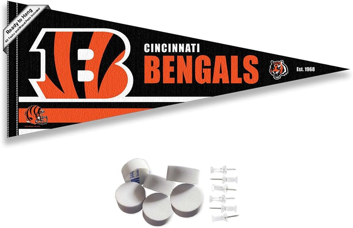 Cincinnati Bengals Pennant Banner and Wall Tack Pads