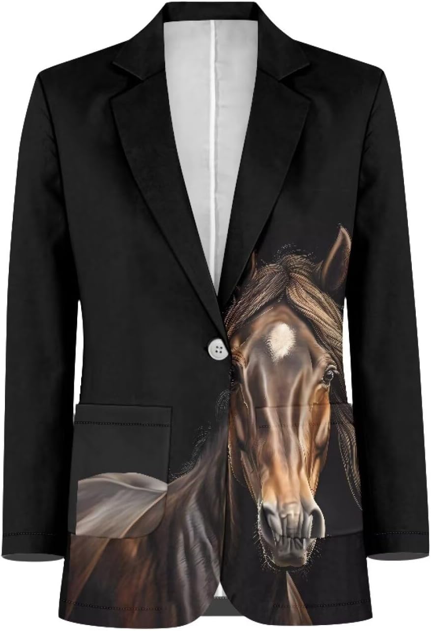 Men's Casual Blazer Long Sleeve Suit Jackets Sports Coats One Button Business Jacket with Pocket S-5XL