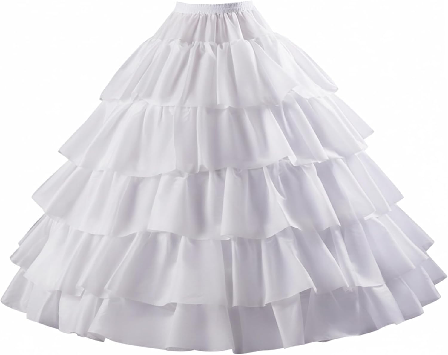 4-Layer Hoop Crinoline Petticoat for Wedding Dress, Adjustable Fullness & Waist Underskirt to Make Gown Puffy, White Bridal Slip, Decoración del jardín