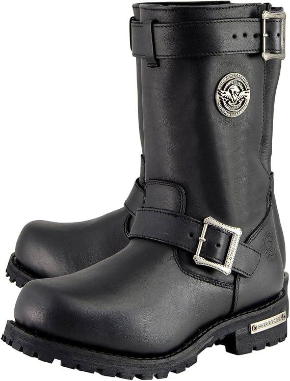 Milwaukee Leather Men's Black Axle Engineer Boots, MBM9020