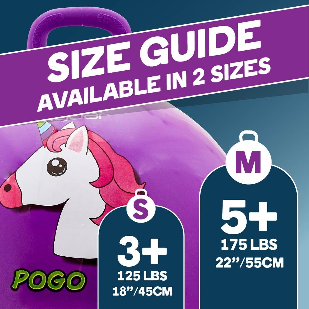 Flybar Hopper Ball for Kids, Inflatable Bouncy Ride-On Ball w/ Handle for Indoor & Outdoor Active Play, Includes Pump, Jump Ball Toy for Boys & Girls, Supports Up to 165 lbs, Ages 3+, 18-Inch, Small image 3