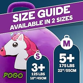 Flybar Hopper Ball for Kids, Inflatable Bouncy Ride-On Ball w/Handle for Indoor & Outdoor Active Play, Includes Pump, Jump Ball Toy for Boys & Girls, Supports Up to 185 lbs, Ages 6+, 22-Inch, Medium