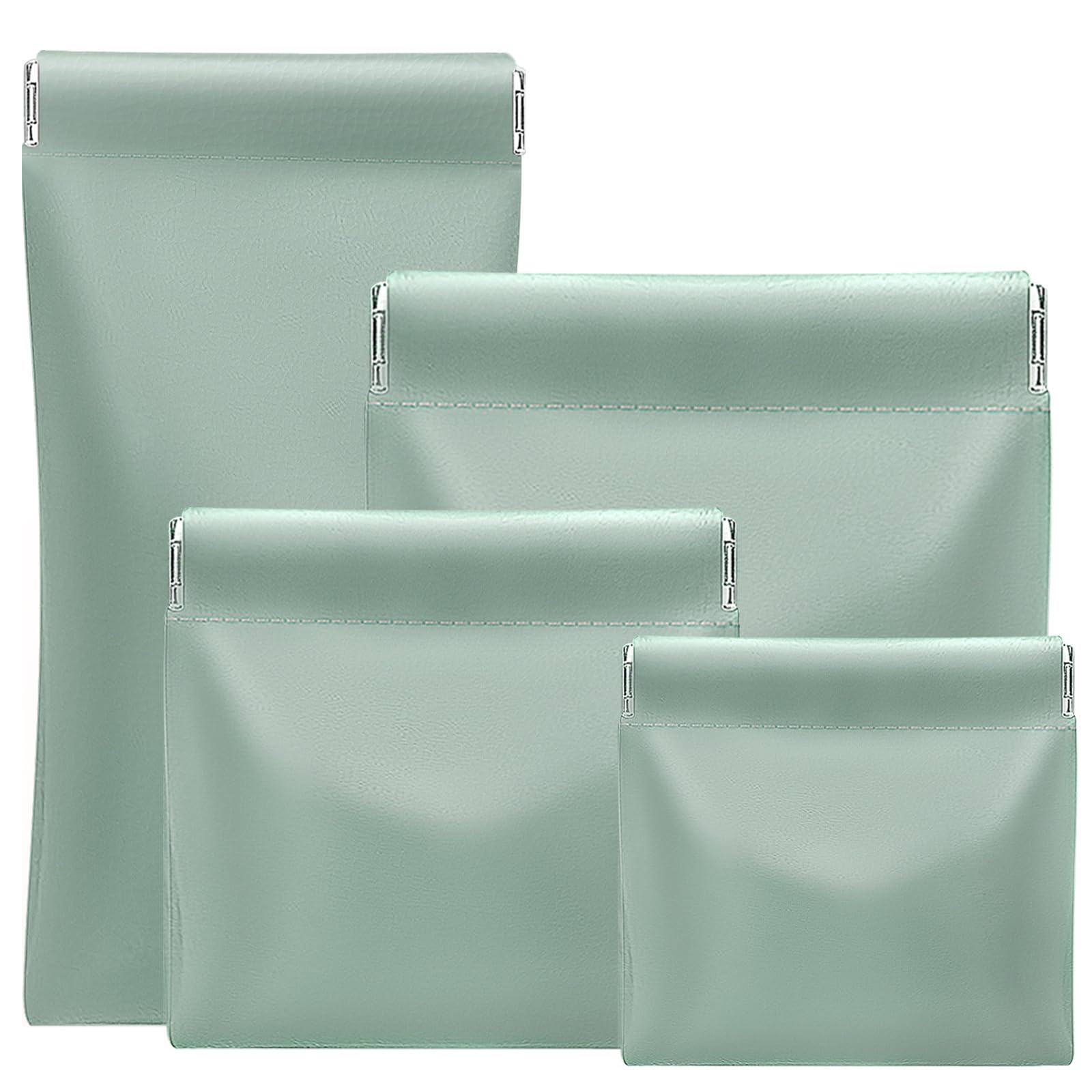 Pocket Cosmetic Bag Squeeze Top, 4 Size Snap Closure Organizer Pouch, Portable No Zipper Self-closing Makeup Pouch, Purse Organizer Pouches, Small Travel Makeup Bag for Cosmetics Jewelry