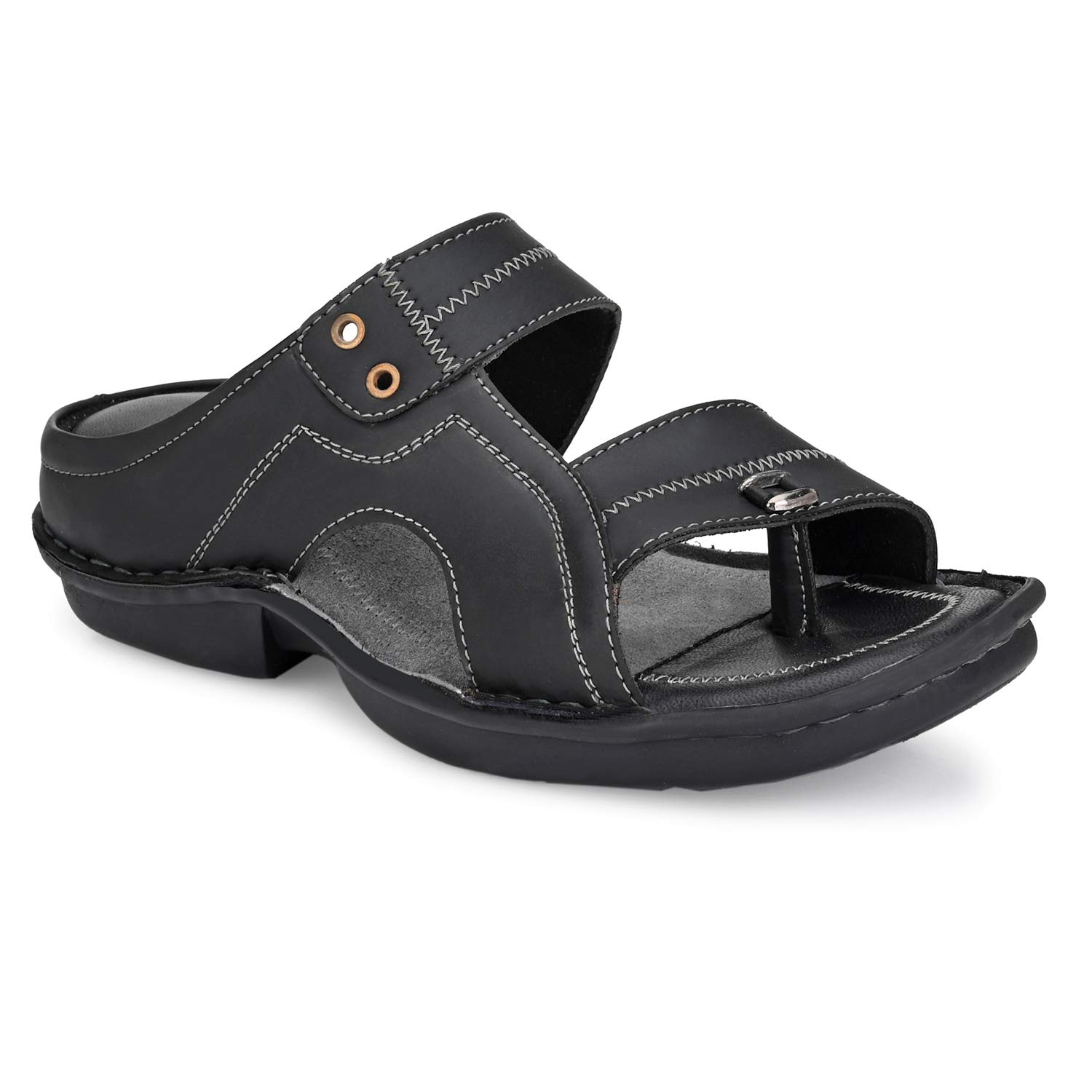 SOFTIO SFT117 Mens Black Synthetic Leather Outdoor | Lightweight | Stylish | Trendy Sandal Roman Sandal (B09X5TCGFJ) Amazon Price History, Amazon Price Tracker