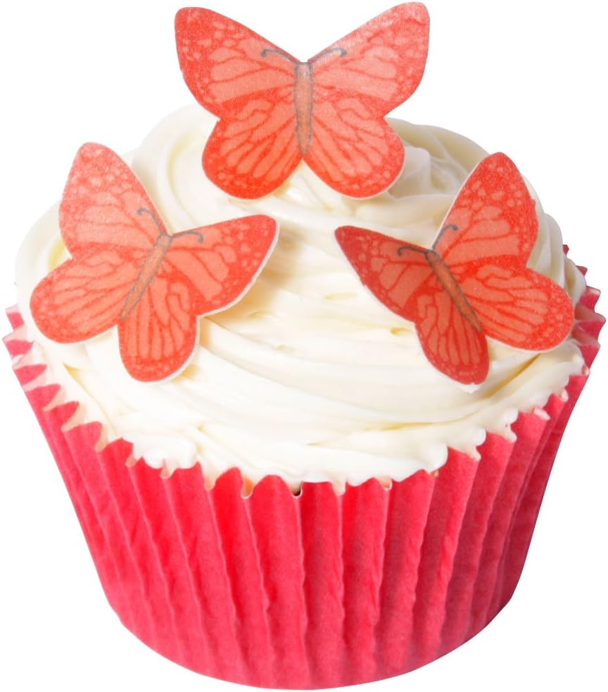 42 Gorgeous Mini Edible Butterflies: Bright Red