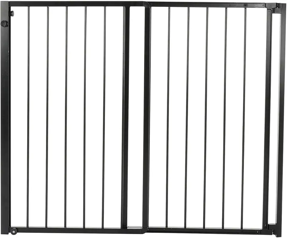 GRADE PORTÃO DE SEGURANÇA PARA CRIANÇAS E PETS DE ABRIR E CORRER - ALTURA DE 85 CM E LARGURA REGULÁVEL DE 58 A 100CM - ALUMÍNIO - COMPRE REALL (PRETO, A 85CM X L 58 A 100CM)