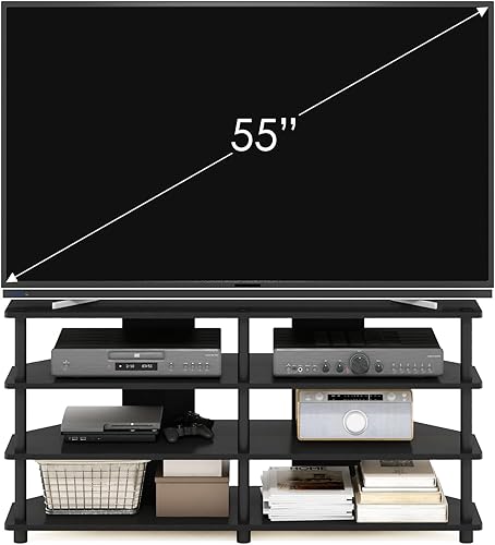 Miniatura 49 de Furinno Turn-N-Tube mesa pequeña para televisores con 4 niveles, de ensamble fácil., Madera, Blackwood Blackwood,Espresso,Americano,Nuez