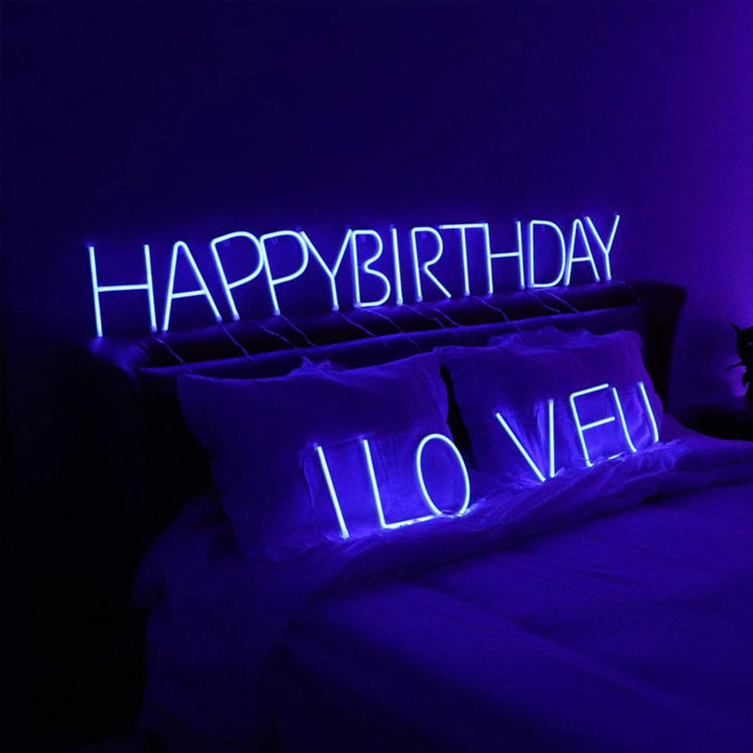 ENUOLI LED Alphabet Marquee Neon Lights Blue Words Letters Neon Signs(I) image 5