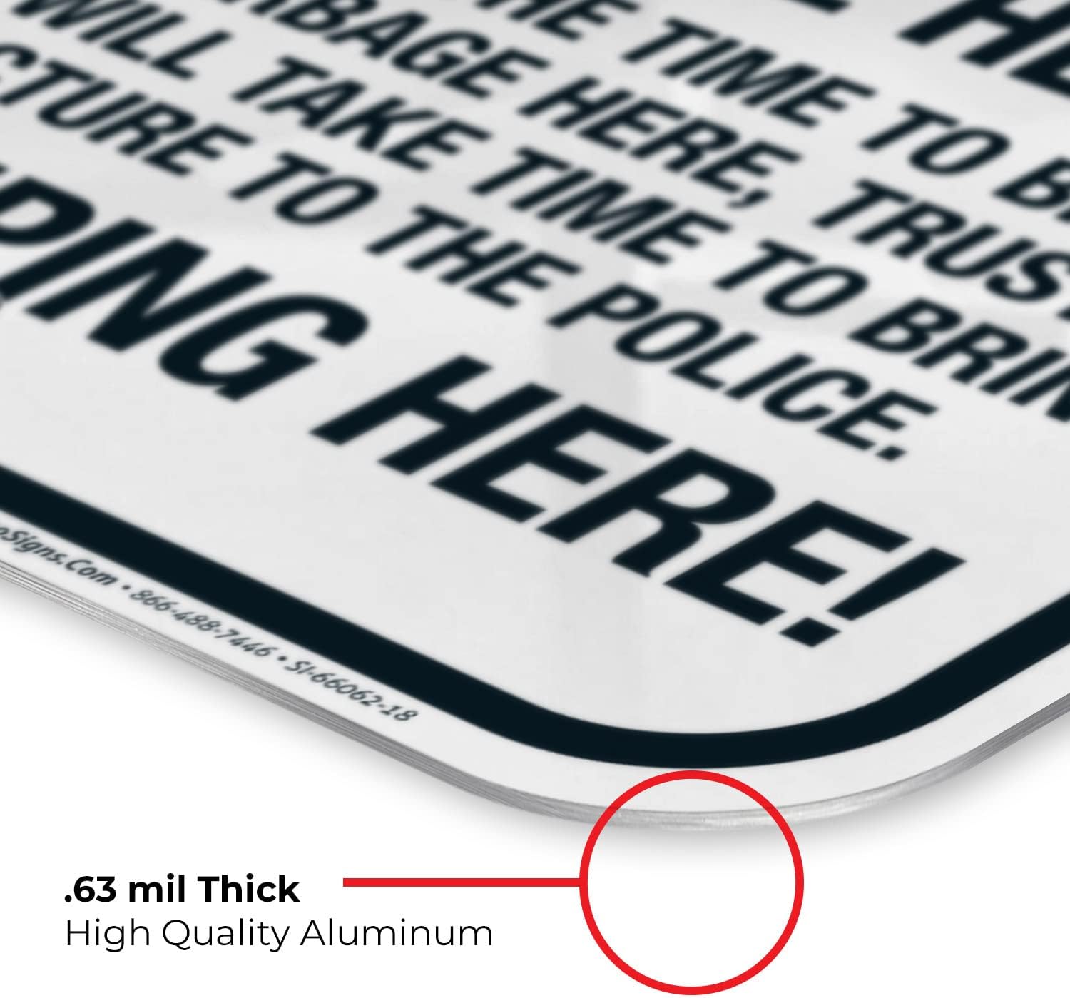 Do Not Bring Your Garbage Here No Dumping Here Sign, 12x18 Inches, Rust Free .063 Aluminum, Fade Resistant, Made in USA