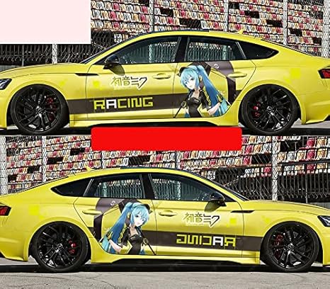 Amazon Co Jp Xugang 初音ミクカー大車のステッカーアニメカーステッカー左右の側面 普遍的な車のステッカー 車 バイク