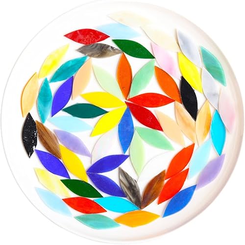 Miniatura 7 de Paquete de 80 unidades de 3.53 oz de azulejos de mosaico para manualidades, platos, marcos de fotos, macetas, joyas hechas a mano, 0.4 x 1.0 in,