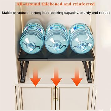 Adjustable Expandable Cabinet Storage Shelf Sturdy Metal Stackable Rack Maximize Vertical Space For Home Organization(White,L27-42cm*W42cm*H35-50cm)