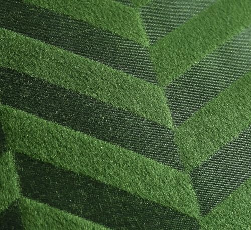 Image of TEXIVA Premium Velvet Cushion Covers Set of 5, 16x16 Inch Sofa Cushion Covers with Hidden Zipper, Modern Chevron Pattern - Green