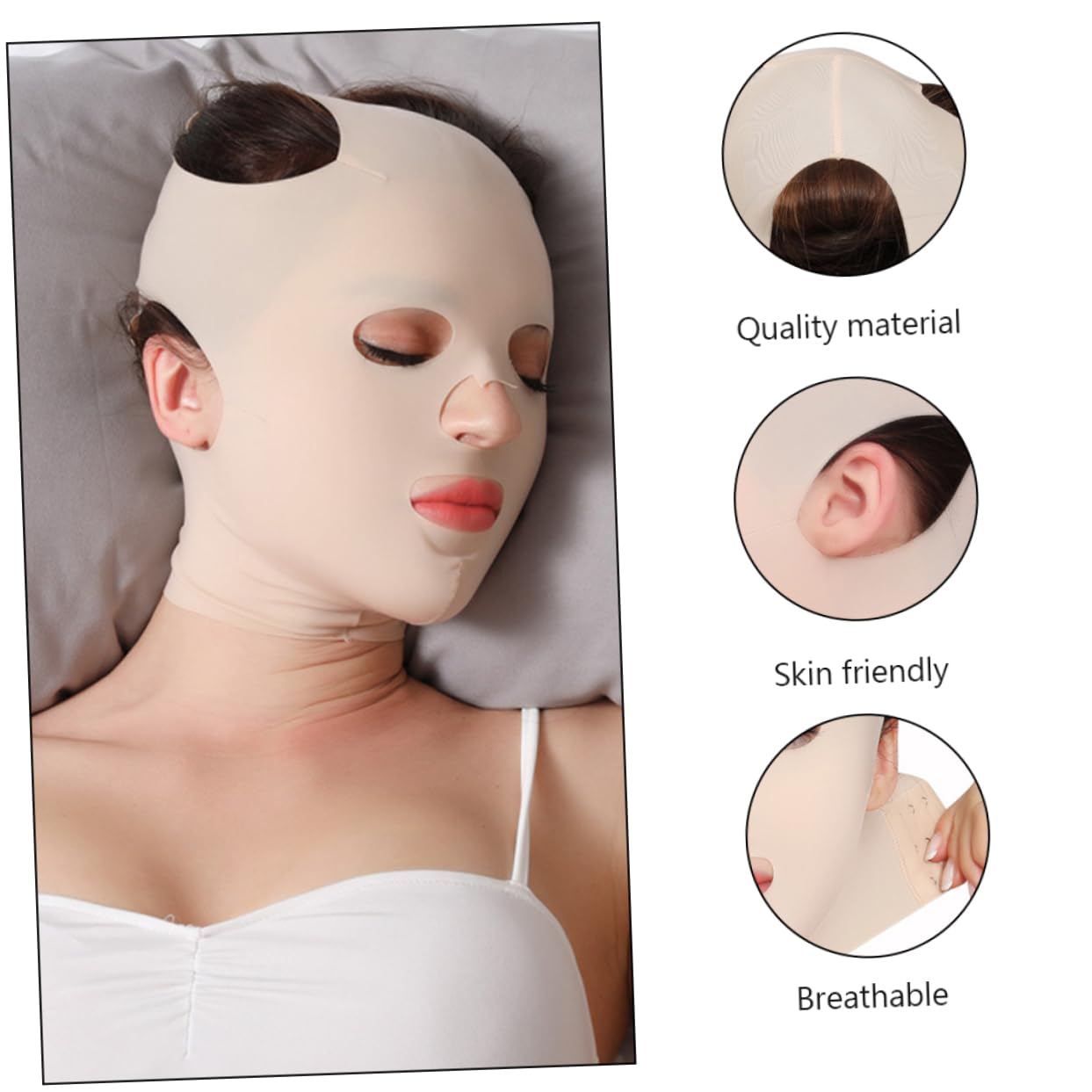 FRCOLOR 3 Pezzi Maschera Per Dormire Maschera Elastica Per Il Viso Per Le Rughe Maschera Idratante Per Il Viso Maschera Completa Per Il Viso Per Le Donne