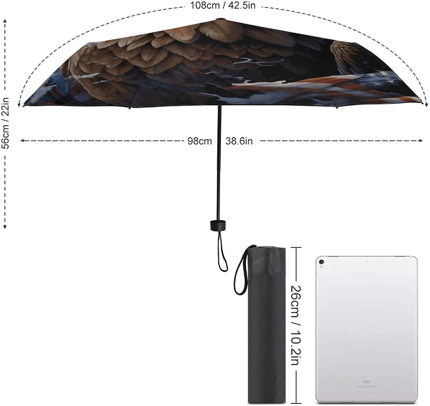 Folding Small Sun Umbrella Eagle Windproof Travel Umbrella Lightweight Small And Compact Suit for Pocket