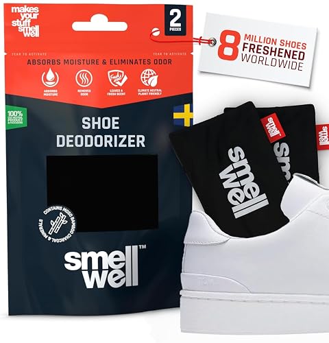 SmellWell Scented Shoe Deodorizer Inserts (Black Zebra)